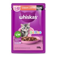 Alimento Húmedo Gatito Soufflé Sabor Carne Pouch 85 G Whiskas