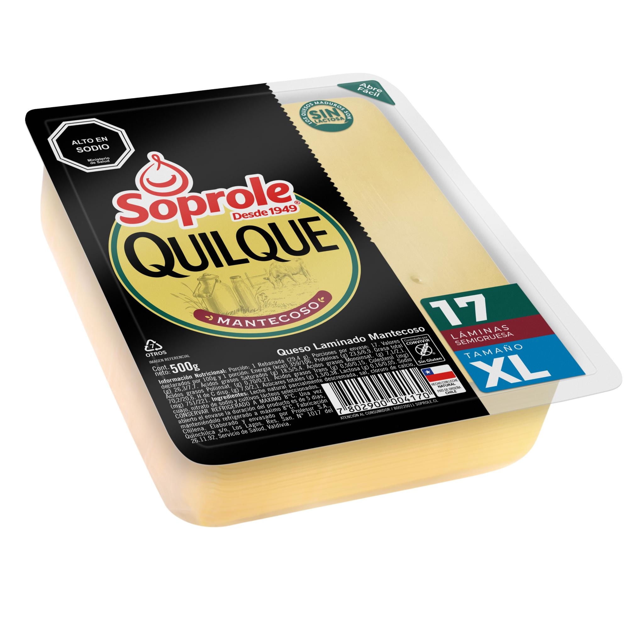 Queso Mantecoso Quilque Xl 500 g Soprole