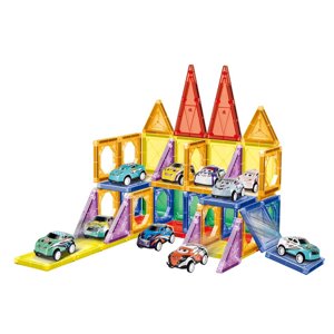 Otuti - Set Bloques Magneticos Construcción Parking Y Autitos 68 Pzs