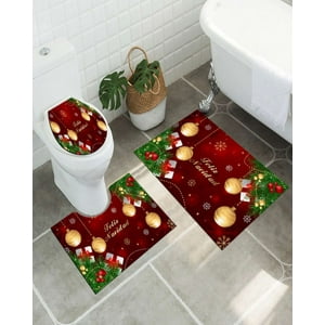 Casamio - Juego De Alfombra De Baño De Navidad 3 Piezas