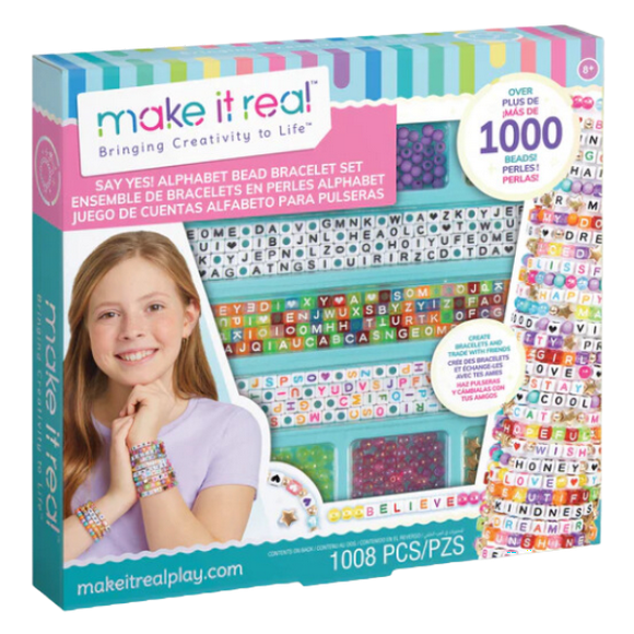Make it Real Juego de Cuentas Alfabeto para Pulseras 1008 Piezas