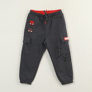 Pantalon Cargo De Buzo Niño Spiderman Web Gris Marvel