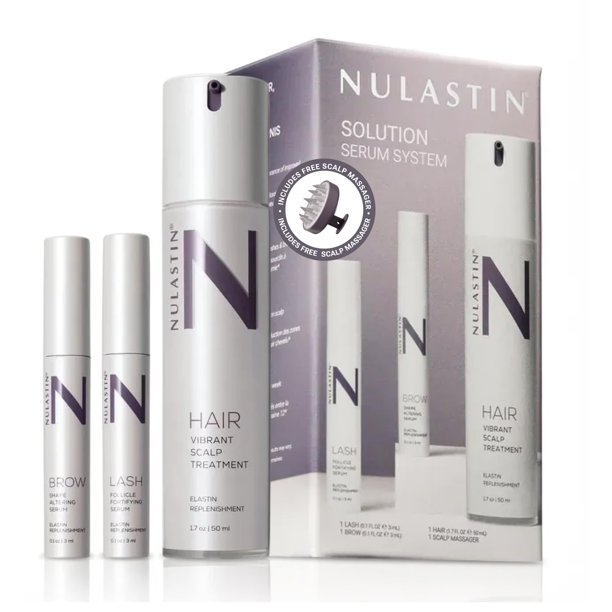 Set de regalo NULASTIN de 3 piezas – Suero capilar, suero para cejas y pestañas y tratamiento para cuero cabelludo