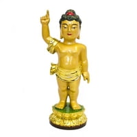 Feng Shui Import - Estatua De Buda Gautama Siddhattha Baby, 18 Cm, Resina Teñida En Oro