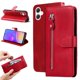 thumbnail image 5 of Funda tipo cartera para Samsung Galaxy A06 5G con bolsillo con cremallera y ranuras para tarjetas – Función de soporte Rojo, 5 of 5