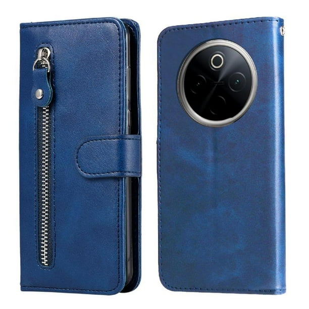 Funda con Cremallera para Google Pixel 9A, Carcasa Cartera de Cuero PU con Soporte y Tarjetero