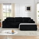 thumbnail image 2 of Right sofa seat,L shape Modular Sectional Sofa, Compressed Sectional Sofa Modern Minimalist Style Corduroy Couch,Unfold into a bed, Bedroom, Comfy Compressed Sofa Couch Space-Efficient Design-black, 2 of 3