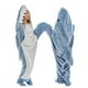 thumbnail image 1 of Pijama Manta De Tiburón Con Capucha Para Adultos Y Niños -Gris Clar, 1 of 5