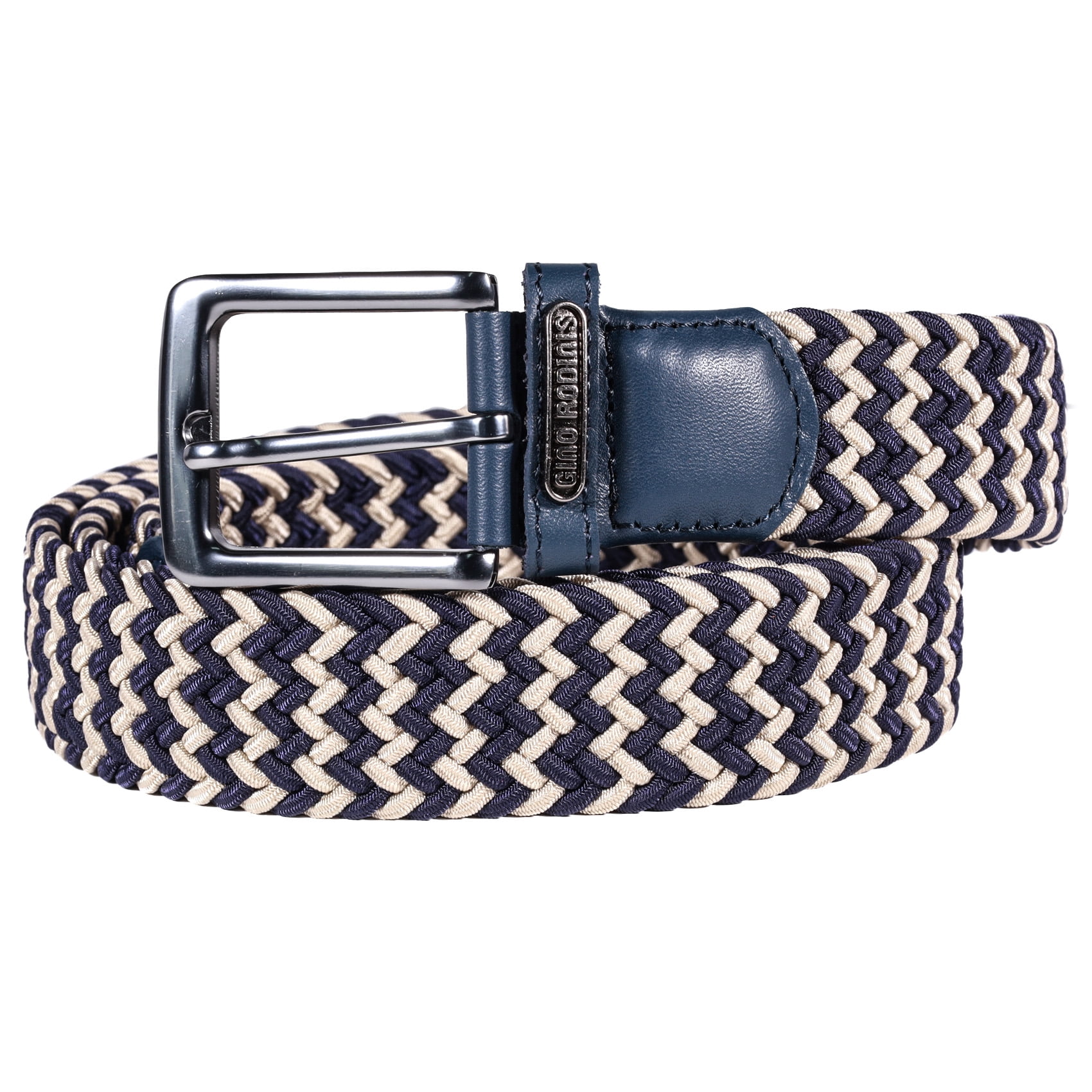 Gino Rodinis - Cinturón Elasticado Hombre 2520 Talla L-xl Azul/beige