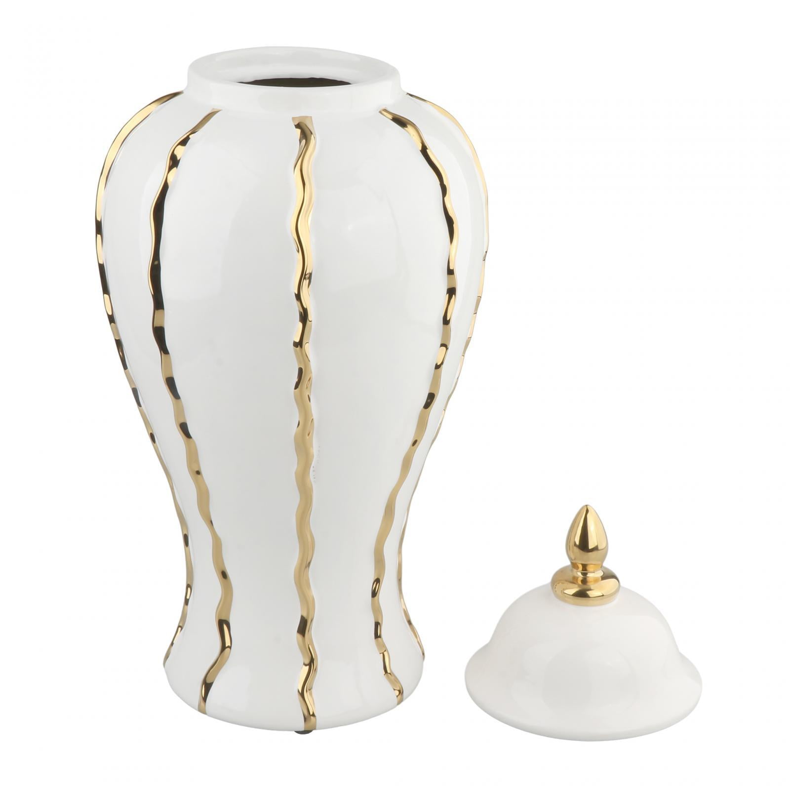 Magideal - Jarrón De Cerámica, Tarro De Jengibre, Florero Moderno Y Elegante, Tarro De Almacenamiento, Tarro De Para Mesa De Comedor, Estante De Entrada,