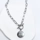 thumbnail image 2 of Collar Medalla Sagrado Corazón En Acero Inoxidable Plateado Plateado, 2 of 3