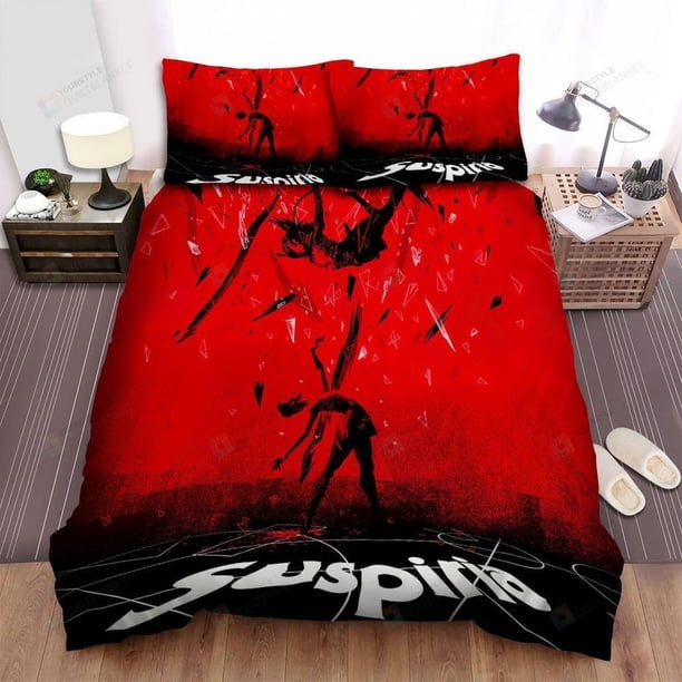 Suspiria The Girl Is Dancing Ballet On Red Color Pic Quilt Duvet Cover Set3-Piece Bedding Set