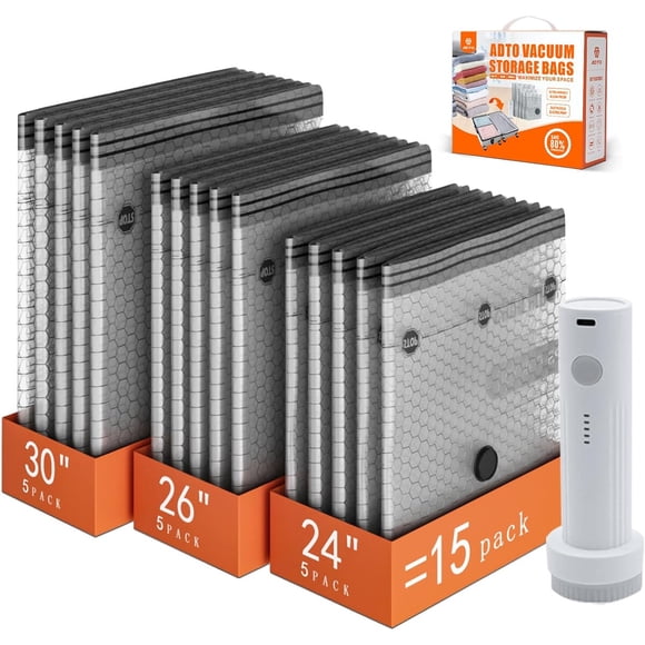 Bolsas al vacío ADTO Pack 15 40x50 40x60 50x60 con bomba USB-C