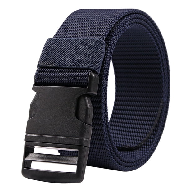Men's Nylon Canvas Belt Metal-Free Plastic Buckle Military Tactical Belt Outdoor Webbing Web Waist Belt