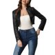 thumbnail image 1 of INSPIRA CHIC Chaquetas cortas de cuero PU para mujer, chaqueta de manga larga abierta XS Negro, 1 of 6