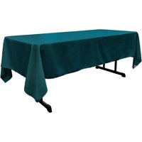 La Linen - Mantel De Popelina De Poliéster, Lino, Lavable, 60 X 108 Cm, Color Verde Azulado
