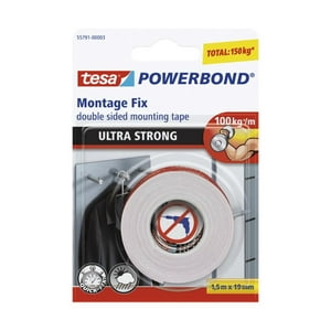 Tesa - Cinta Doble Faz Ultra Fuerte (100 Kg/Metro) 19Mm. X 1.5Mts. 221327