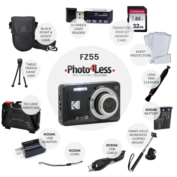 Cámara digital Kodak PIXPRO FZ55 16MP 5x Zoom 32GB Negra | Lider