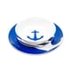 thumbnail image 3 of Juego de vajilla Camco de melamina, 12 piezas, azul y blanco náutico, 3 of 8
