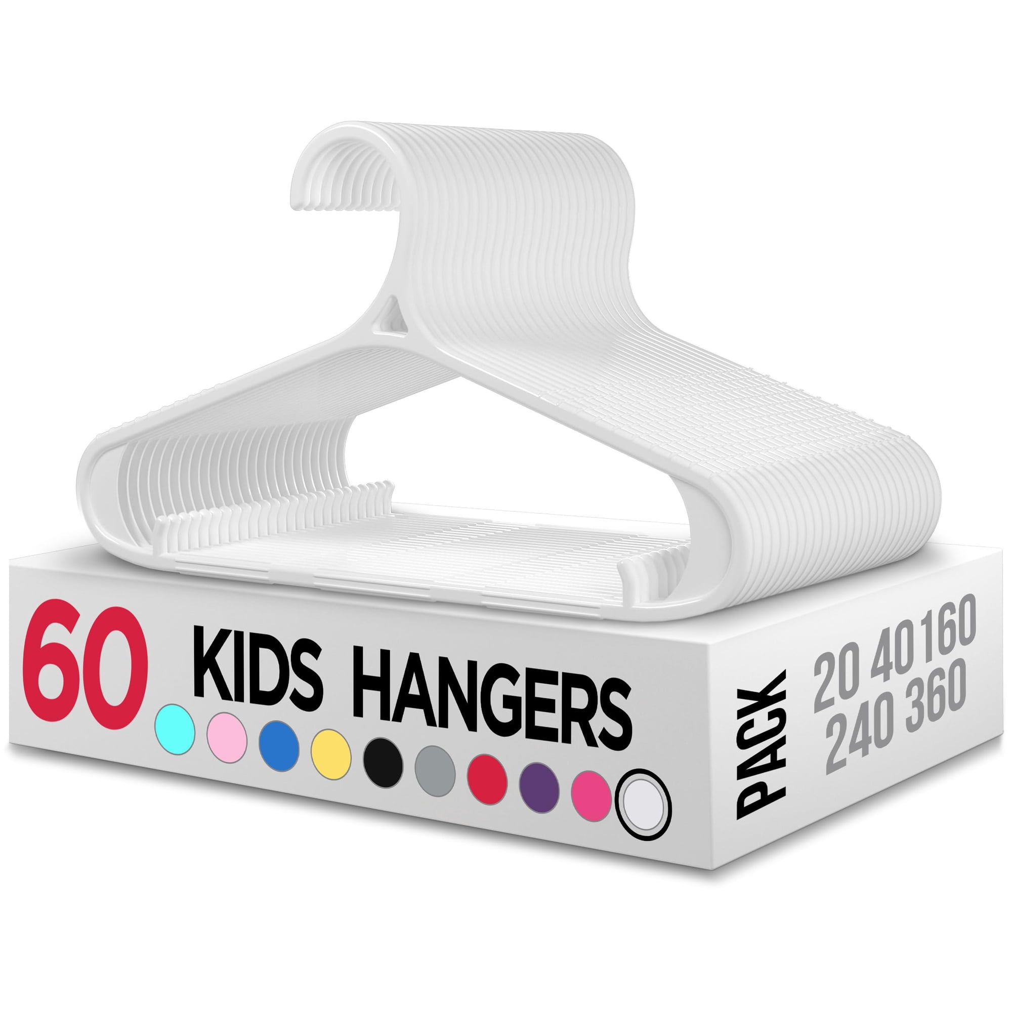 Utopia Home - Hangers Kids (plástico 28 Cm Para Armario 60 Unidades) Color Blanco
