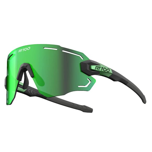 Gafas de sol RT100 Wrap Around sin marco, verdes, para ciclismo