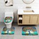 thumbnail image 2 of Árbol de la Vida Juego de 3 alfombras de baño de coral fleece: tapete de baño + alfombra de inodoro en forma de U + funda de tapa de inodoro en forma de O, 2 of 6