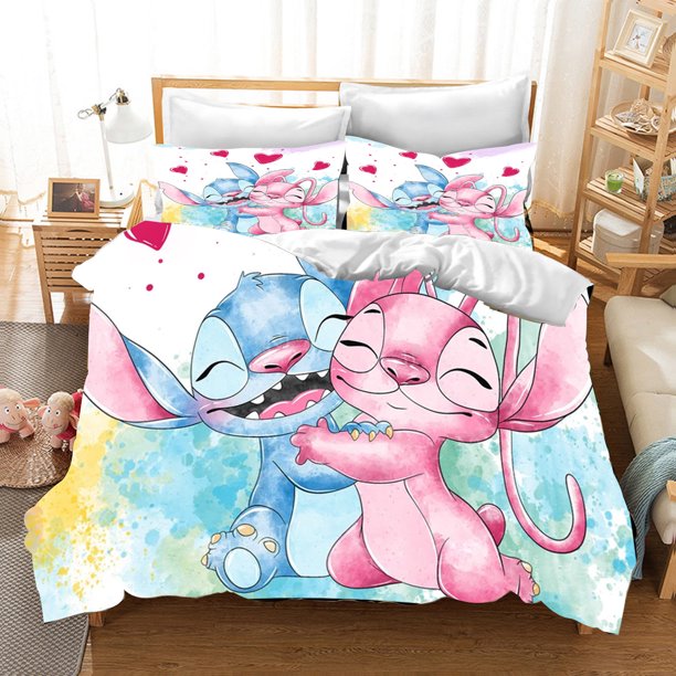 Duvet Cover Anime Stitch Cartoon Children King Size Set Comforter Queen Twin Size Grade A Printed Bedding Quilt Cover