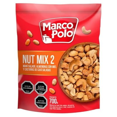 Nut Mix 2 Maní, Almendras Y Castañas De Cajú 700 G Marco Polo