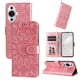 thumbnail image 3 of Funda tipo cartera FOXDOCK para Huawei Nova 11 , diseño girasol en relieve, cuero PU, cierre magnético, soporte y tarjetero, 3 of 5