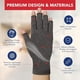 thumbnail image 3 of Guantes de compresión Dr. Arthritis Open-Finger grises para mujeres y hombres, 3 of 7