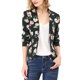 thumbnail image 2 of INSPIRE CHIC Chaqueta de Traje de Trabajo Abierta con Solapa de Muesca Estampada para Mujer XS Negro-Floral, 2 of 8