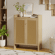 thumbnail image 2 of 42.5" Tall Rattan Shoe Cabinet with Doors, 6-Tier Shoe Storage Cabinet with Adjustable Shelves, Wooden Freestanding Shoe Organizer Shoe Cabinet for Entryway,Hallway,Living Room (Natural), 2 of 3