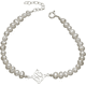 thumbnail image 1 of Pulsera nudo brujas plata fina con perlas, 1 of 3