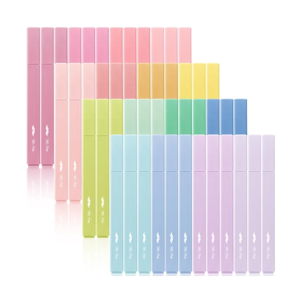 Set de iluminadores Mr. Pen Aesthetic, paquete de 48 unidades, punta cincelada, pastel