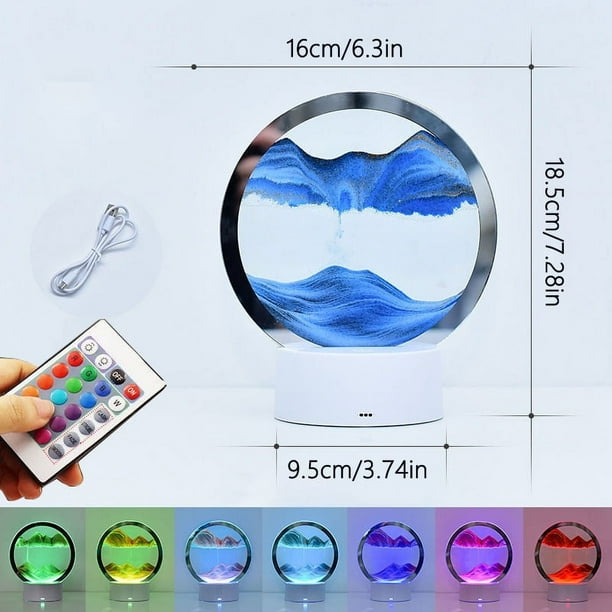 One Pack Glass Mobile Quicksand Painting Remote Control 16-Color Desk Lamp Creative Birthday Gift Office Decoration Living Room Night Light Children And Calm And Relax Desktop Toys Touch Control