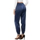 thumbnail image 3 of INSPIRE CHIC Pantalones de Satén para Mujer con Cintura Elástica y Cordón, Pierna Recta, Largo al Tobillo, Joggers Elegantes con Bolsillo S Azul Real, 3 of 4