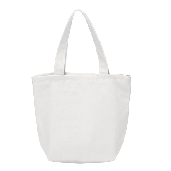 Bolsa de Lona con Cierre de Cremallera, Bolsa de Compras de 10.2" x 3.9" con Asas para Regalos de Cumpleaños, Blanca