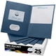 thumbnail image 1 of Carpeta FILE-EZ de papel texturizado azul oscuro con dos bolsillos, paquete de 25, 1 of 8