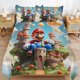 thumbnail image 1 of Super Mario 3-Piece Comforter Set for Bedroom Super Mario Bedding Set for Kids Adults Soft Microfiber Duvet Cover Set with Zipper Closure, 1 of 5