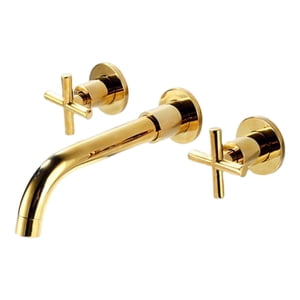 Bothyi - Grifo Para Lavabo De Baño, Grifo Giratorio Para Bañera, Grifo Frío Y Caliente, 2 Manijas Doradas