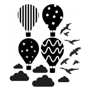 Rienda Libre Graphics - Decomural Hot Air Balloon Birds Clouds Set Ws-44175