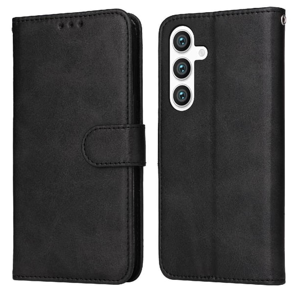 Funda Billetera para Samsung Galaxy S25 Plus con Porta Tarjetas y Soporte Ajustable Negro