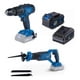 thumbnail image 1 of Pack Pro Taladro Percutor y Sierra Sable 20v 4ah - Scheppach, 1 of 4