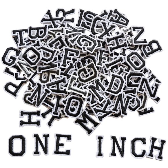 Parches de Letras Zlettery 2,5 cm Negro 130 piezas