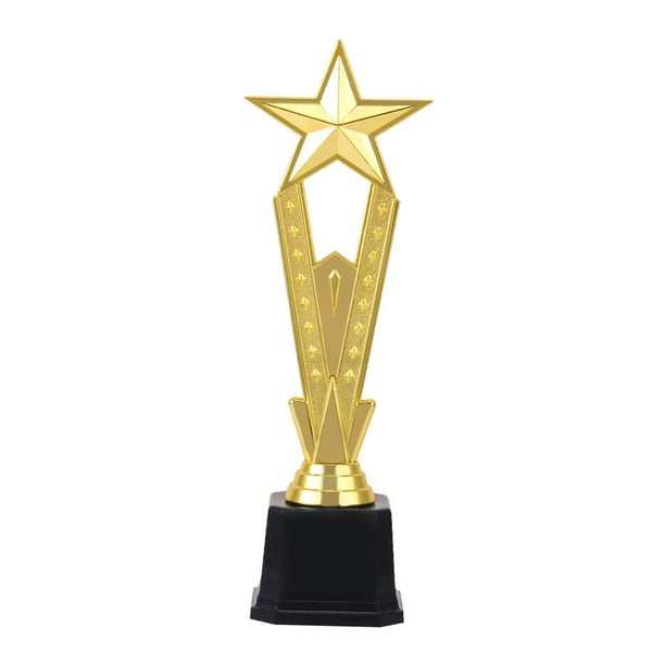 Trofeo estrella Premio Trofeos Medalla de decoración Trofeo pequeño Regalos de agradecimiento Accesorios dorados para competiciones en el aula Fútbol 28cm