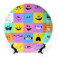 Desmarcar - La Fiesta Musical De Face Plato Decorativo De Porcelana Fina (Bone China), Plato Decorativo De Cerámica Para Hogar, Oficina, Soporte De Pared, Platos Decorativos Para Dormitorio - 6 Pulgadas (15 Cm)