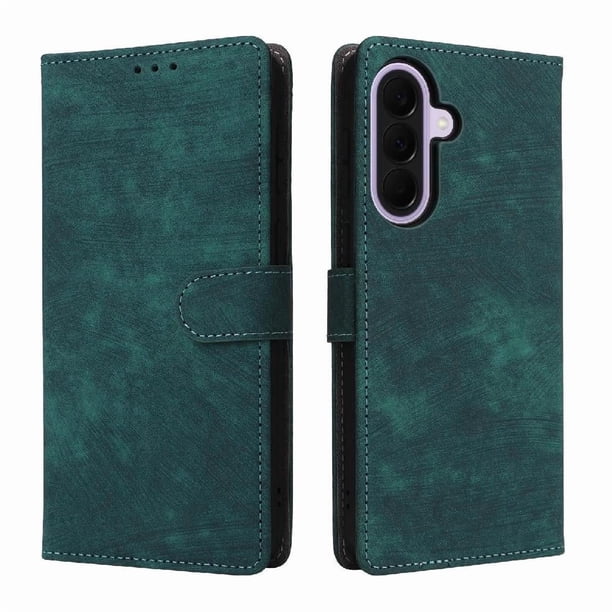 Funda Billetera para Samsung Galaxy A57 5G con Soporte - Cartera de Cuero con Ranuras Verde