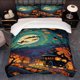 thumbnail image 1 of 3pcs Halloween Fantasy Illustration Bedding Duvet Cover and Pillowcases with Multicolor Prints, 1 of 5