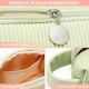 thumbnail image 3 of Bolsa de maquillaje pequeña de piel sintética a rayas, portátil, de viaje, impermeable, con asa, bonita para mujeres y niñas., 3 of 6