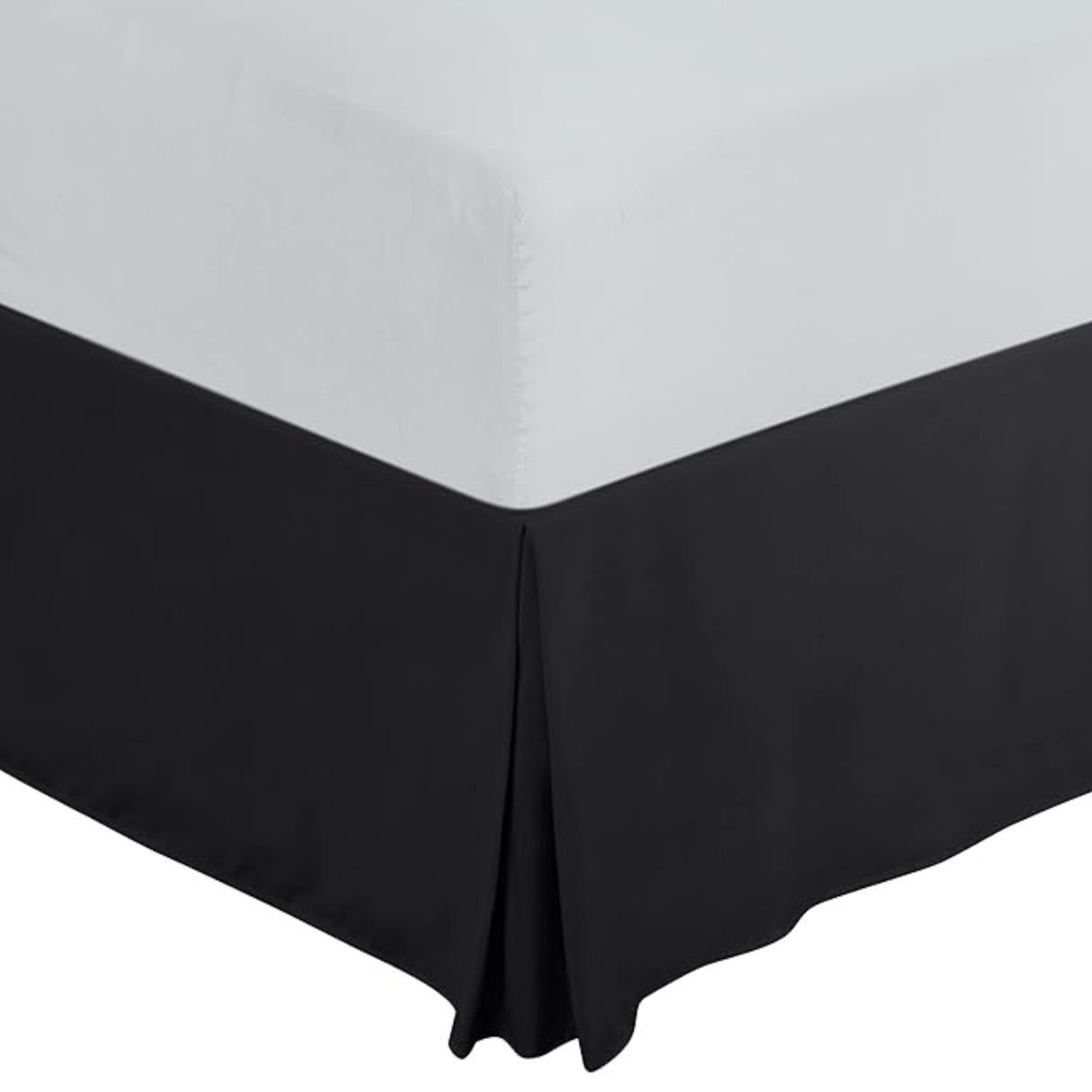 Faldon Cama 1,5 Plazas Negro Liso Elasticados Premium Aura Zeus